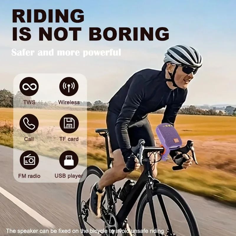 Bicycle Wireless Stereo Speaker Type-C USB Rechargeable Portable Outdoor Waterproof  Wireless Bluetooth Speaker