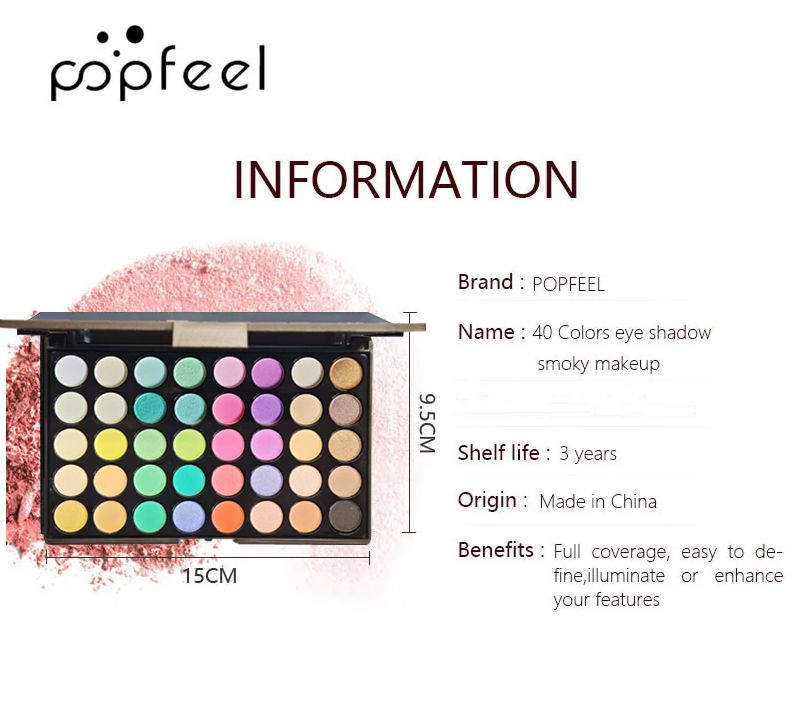 POPFEEL Eye Makeup Set, Eyeshadow Palette, Eyeliner, Mascara, Eyebrow Pencil, Makeup Tool Set Box, Gifts For Women