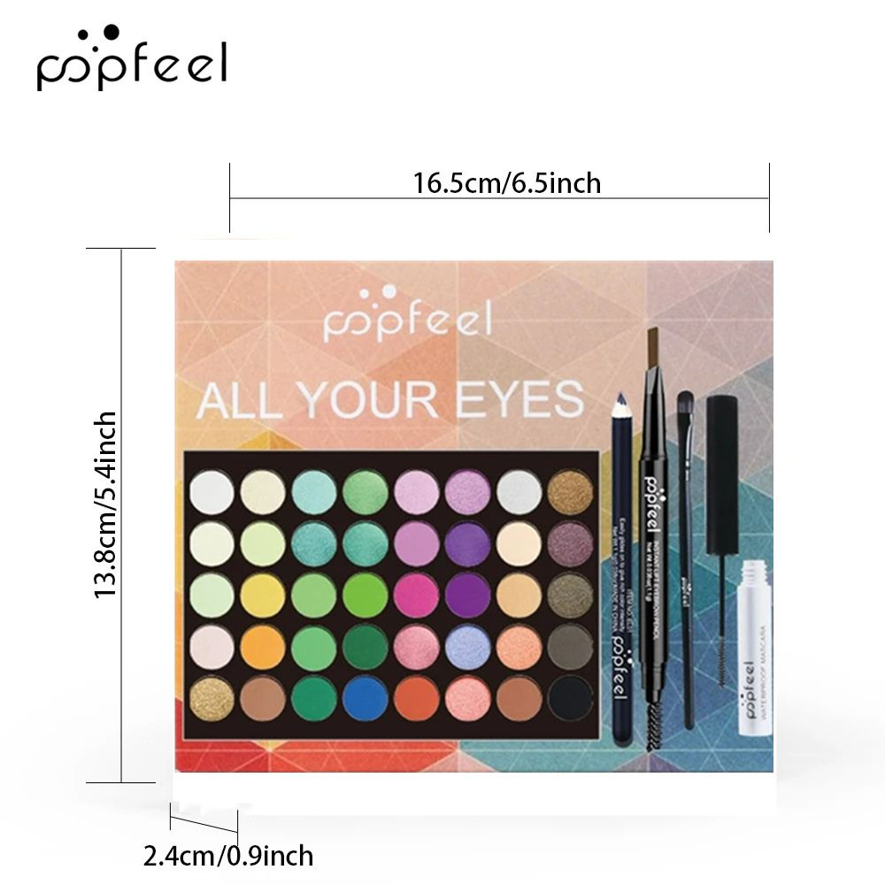 POPFEEL Eye Makeup Set, Eyeshadow Palette, Eyeliner, Mascara, Eyebrow Pencil, Makeup Tool Set Box, Gifts For Women