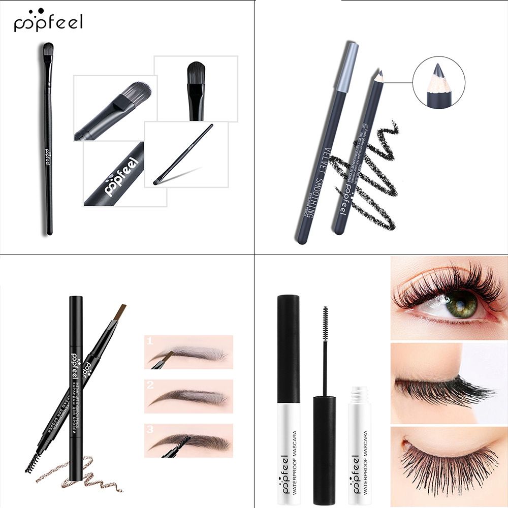 POPFEEL Eye Makeup Set, Eyeshadow Palette, Eyeliner, Mascara, Eyebrow Pencil, Makeup Tool Set Box, Gifts For Women