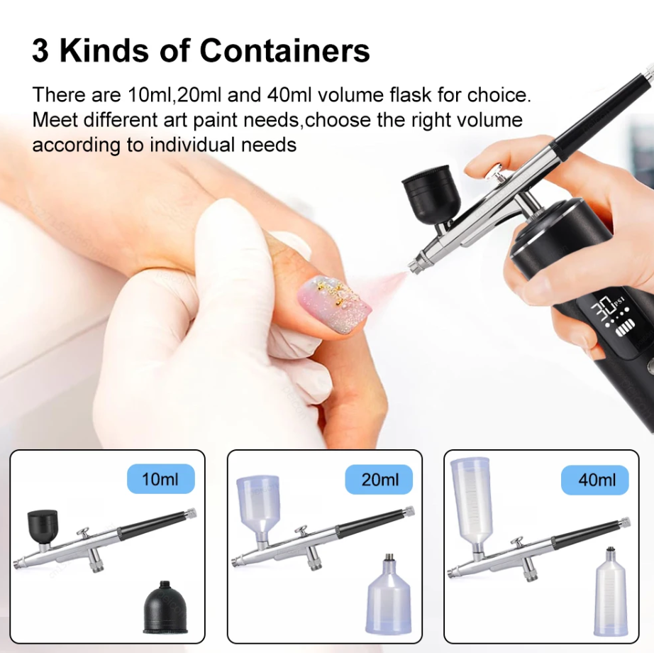 Portable Airbrush Mini Air Compressor Kit Paint Spray Gun For Face Hydrating Sprayer Nail Art Tattoo Craft Cake Pastry Painting