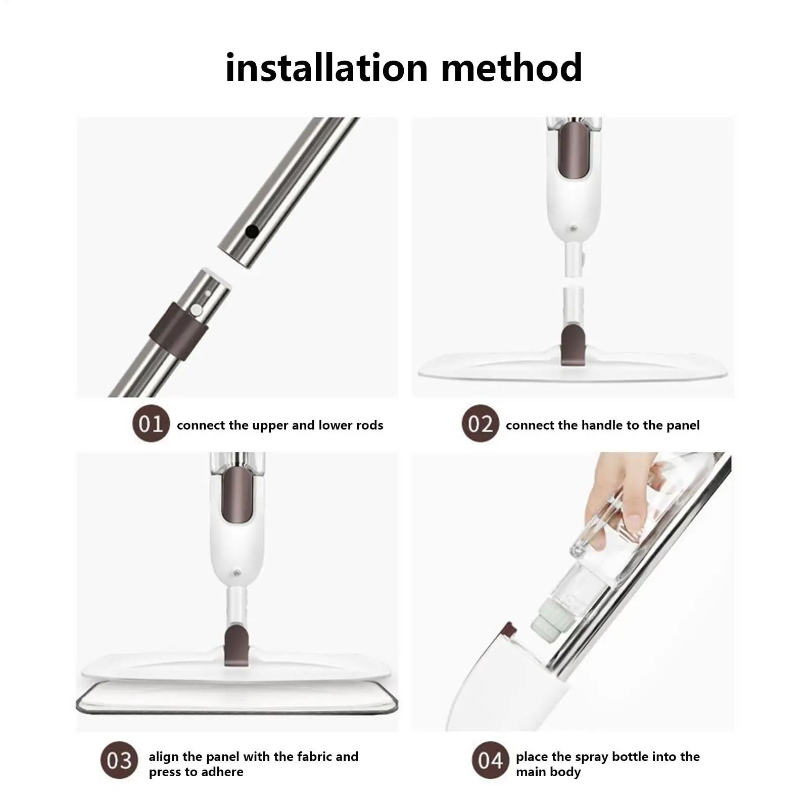 Newest Spray Mop Reusable Rotating Magic Flat Mops with Microfiber Pads  and Refillable Bottle For Home Kitchen Living Room Apartment
