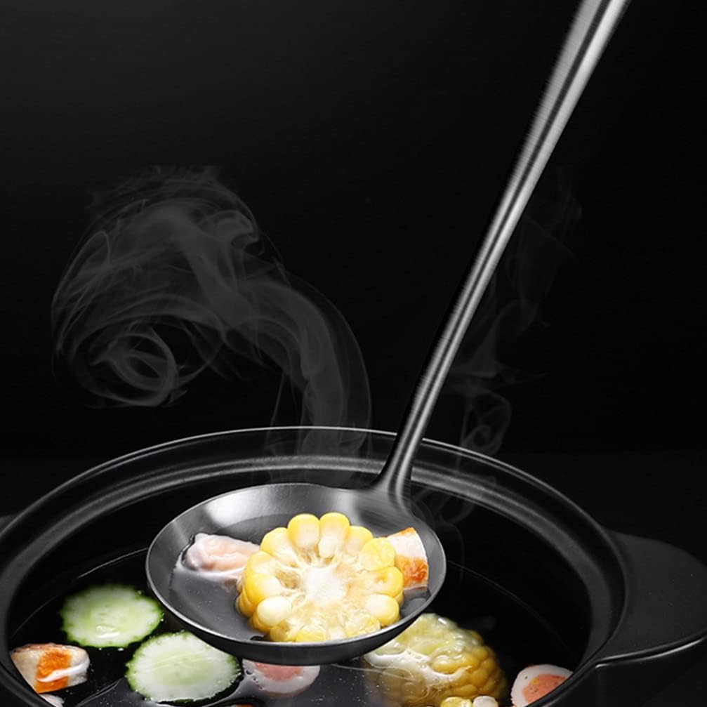 1 Set Long Handle Cooking Spatula Stainless Steel Cooking Utensils Stainless Steel Kitchen Utensils Spatula and Spoon Ladle Kitchen Ware Practical Kitchen Gadgets Cooking Tools