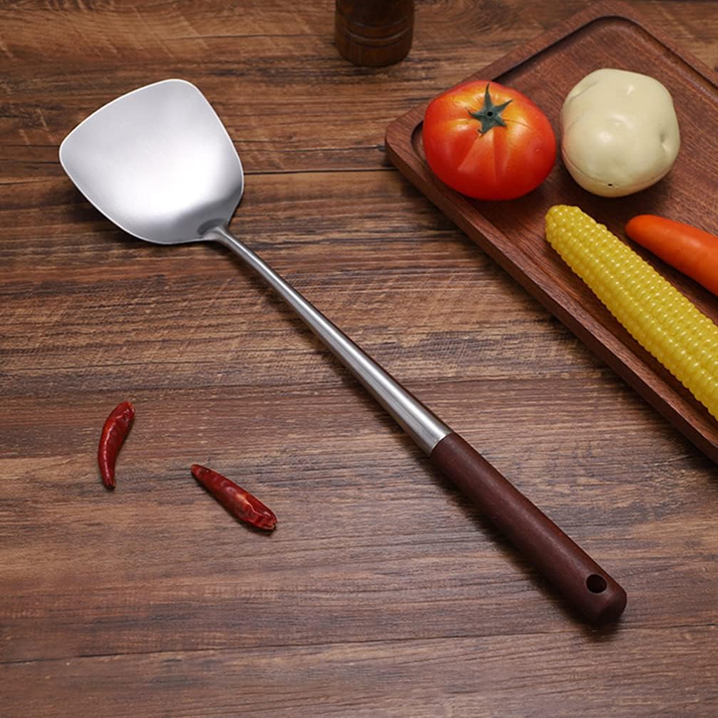 1 Set Long Handle Cooking Spatula Stainless Steel Cooking Utensils Stainless Steel Kitchen Utensils Spatula and Spoon Ladle Kitchen Ware Practical Kitchen Gadgets Cooking Tools
