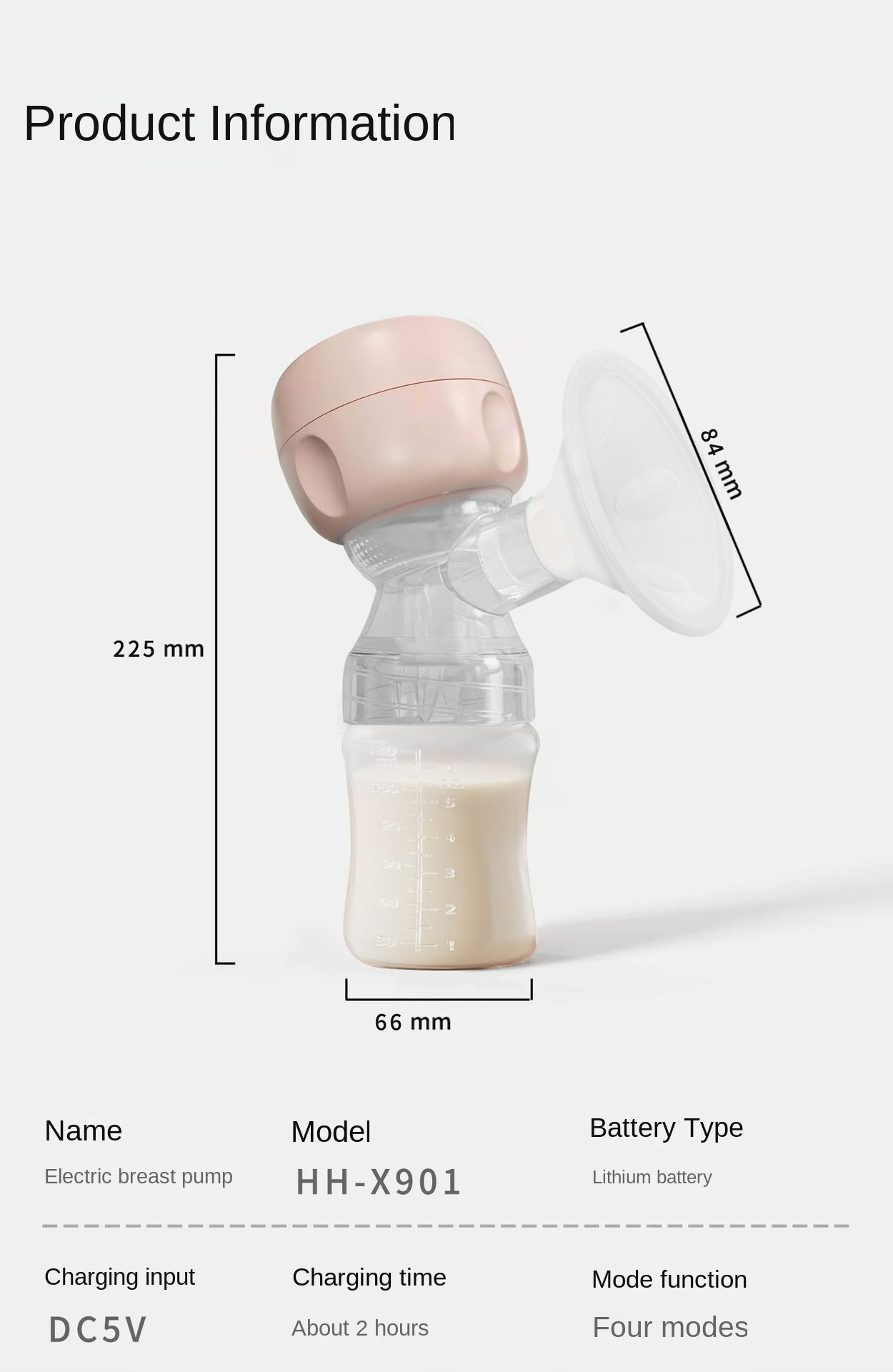 Electric Breast Pump，Portable Electric Breast Pump，Low Noise Electric Breast Pump for Breastfeeding Mom ﻿