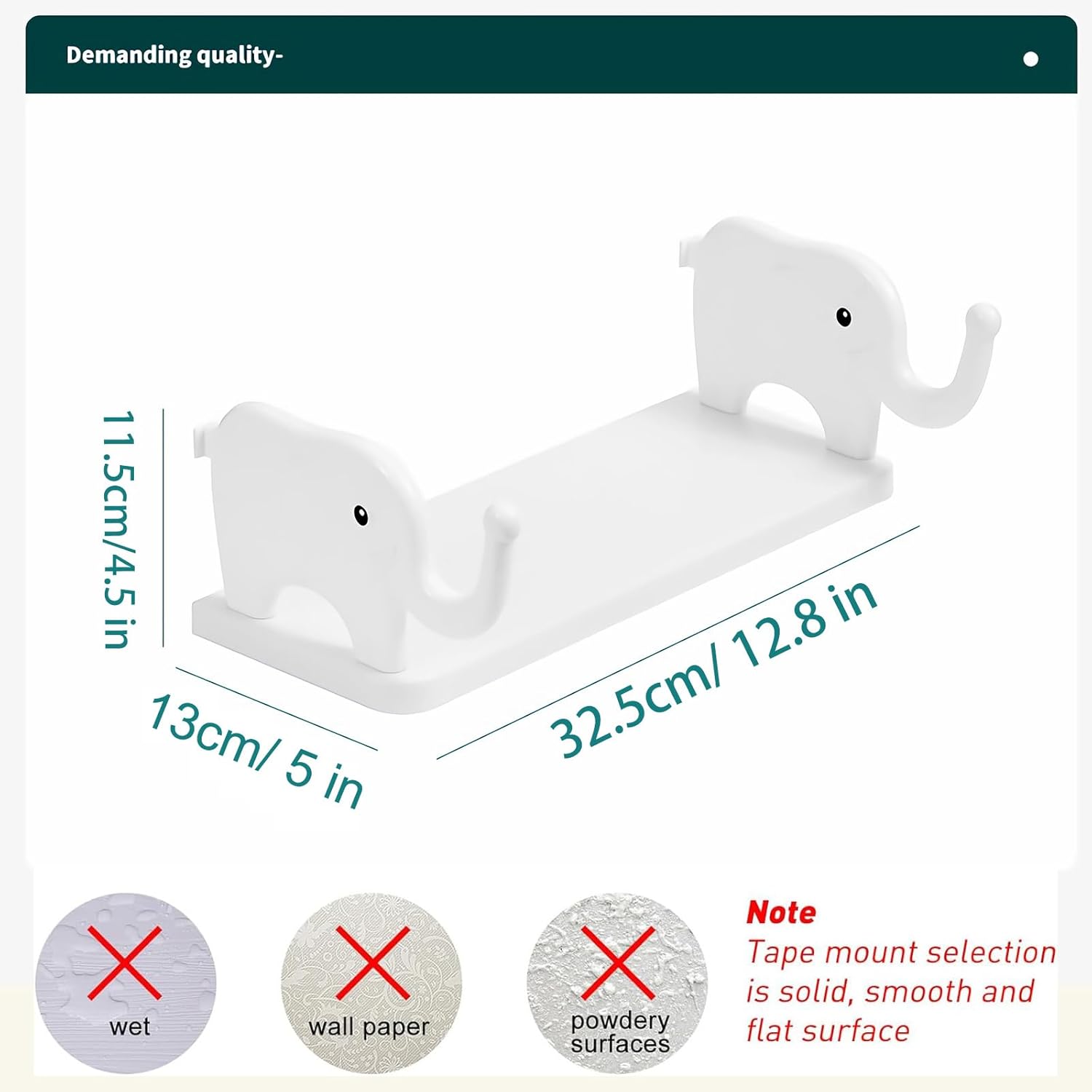 1PCS New Home Decor  Wall Mounted Floating Shelves elephant storage rack Bathroom Kitchen  storage rack Display Hanging Shelf