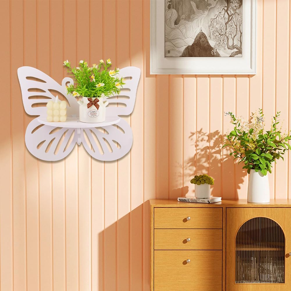 1PC Butterfly Floating Shelves Wall Mounted Shelve Butterfly Shape Storage Rack Wall Display Decor Floating Shelf  Home Decor
