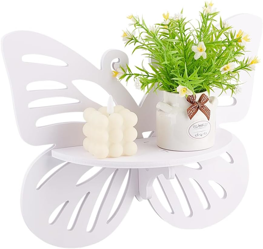 1PC Butterfly Floating Shelves Wall Mounted Shelve Butterfly Shape Storage Rack Wall Display Decor Floating Shelf  Home Decor