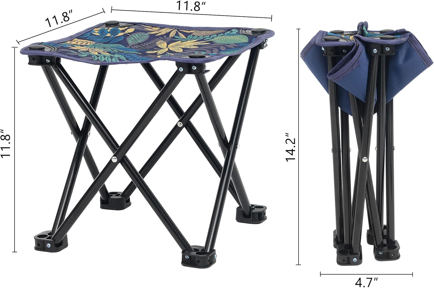 Wind Tour Portable Folding Camping Stool Outdoor Camping Lightweight Samll Chair for Fishing Hiking Gardening and Beach with Carry Bag