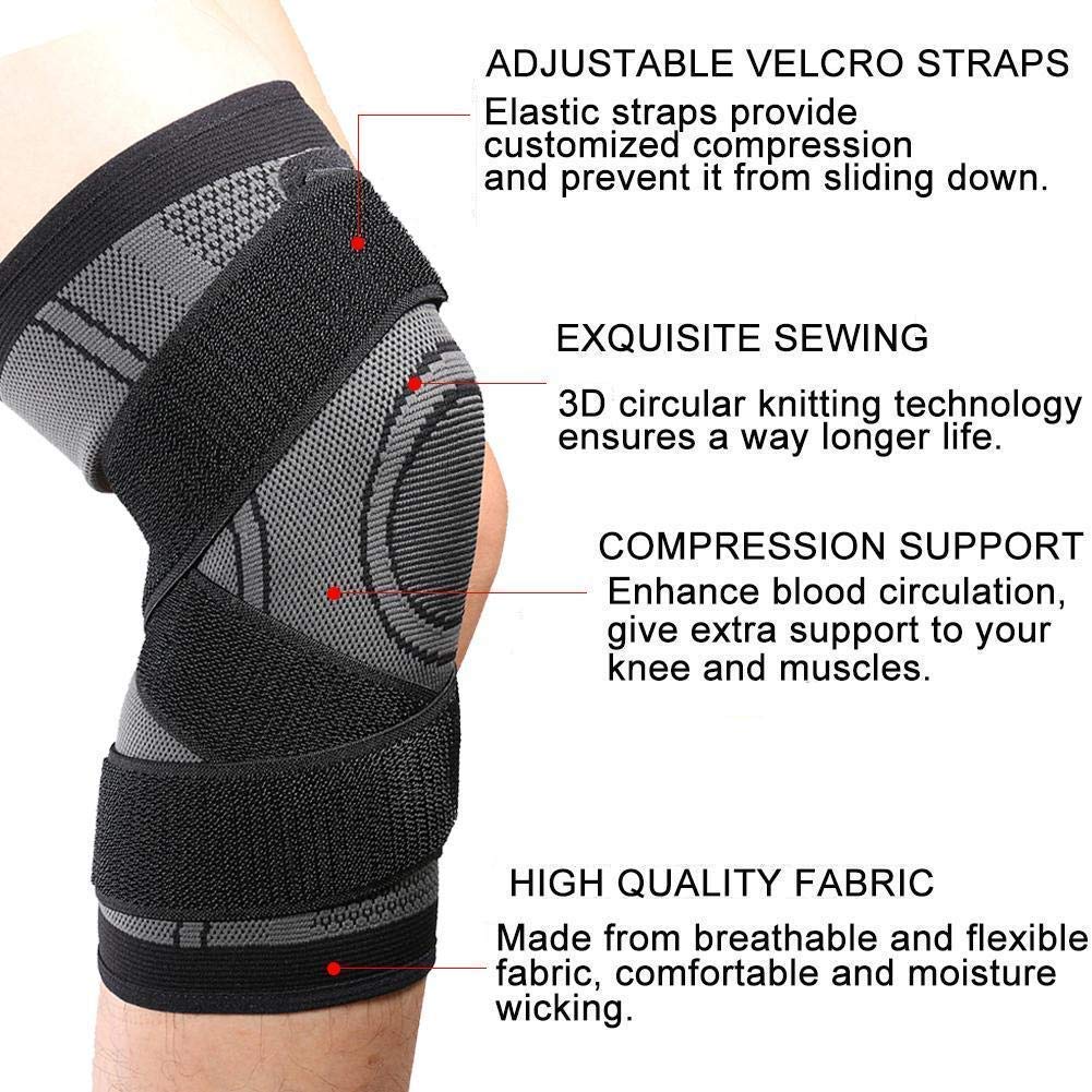 1 pack Copper Knee Brace for Women and Men -Knee Compression Sleeve with Straps,Knee Braces for Knee Pain，
Knee Support for Sports Workout Weightlifting Basketball, Knee Sleeve for Joint Pain