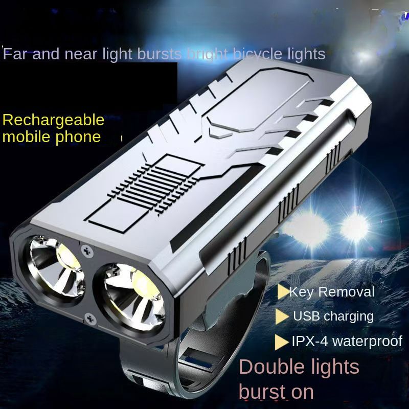 Bike Bicycle Light USB LED Rechargeable Set Mountain Cycle Front Back Headlight Lamp Flashlight