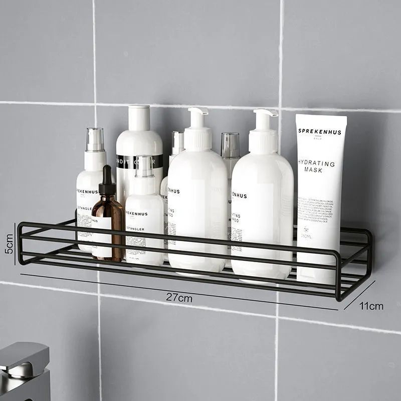 2pcs Hanging Basket Kitchen Shower Hanging Storage Wall Shelf Shampoo Holder Iron with Hooks Bath Accessories Metal Shower Basket Shelf