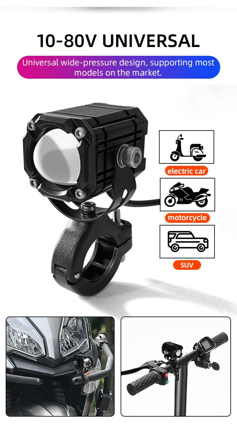 2pcs Universal Motorcycles Headlight Fog Light Led