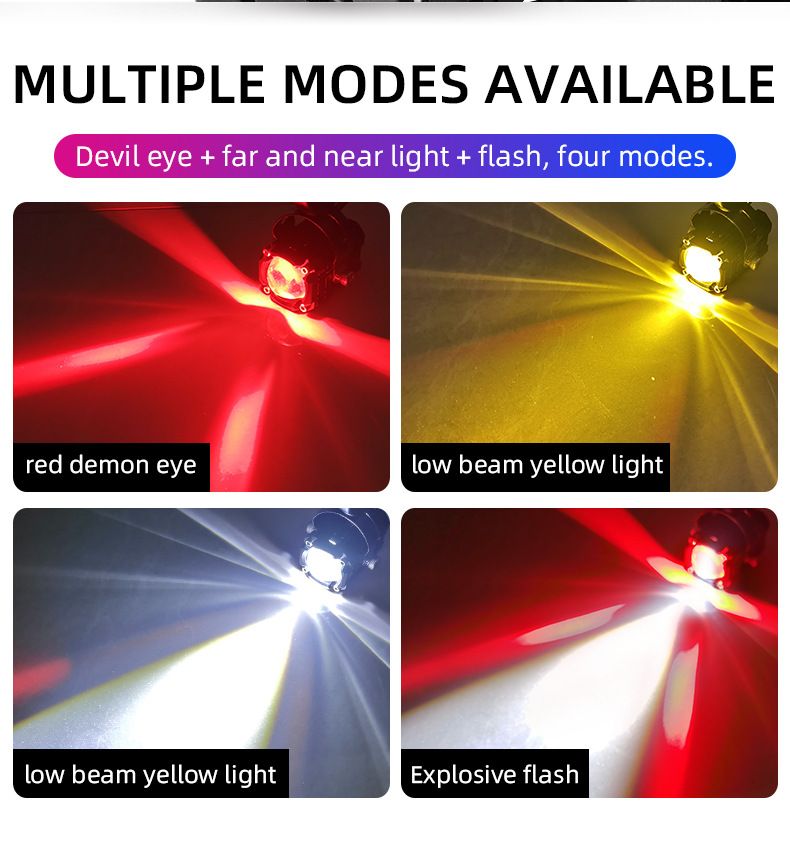 2pcs Universal Motorcycles Headlight Fog Light Led