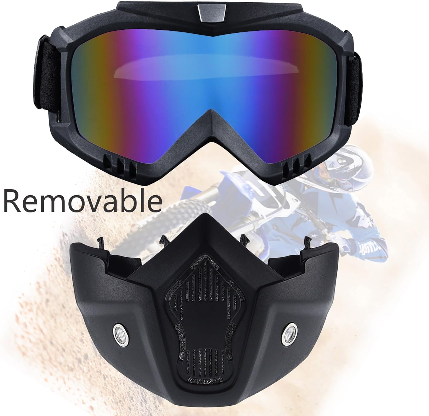 Paintball Mask Anti Fog, Full Face Tactical Mask Goggles Detachable for Motorcycle Cycling Skiing Halloween CS Game Cosplay