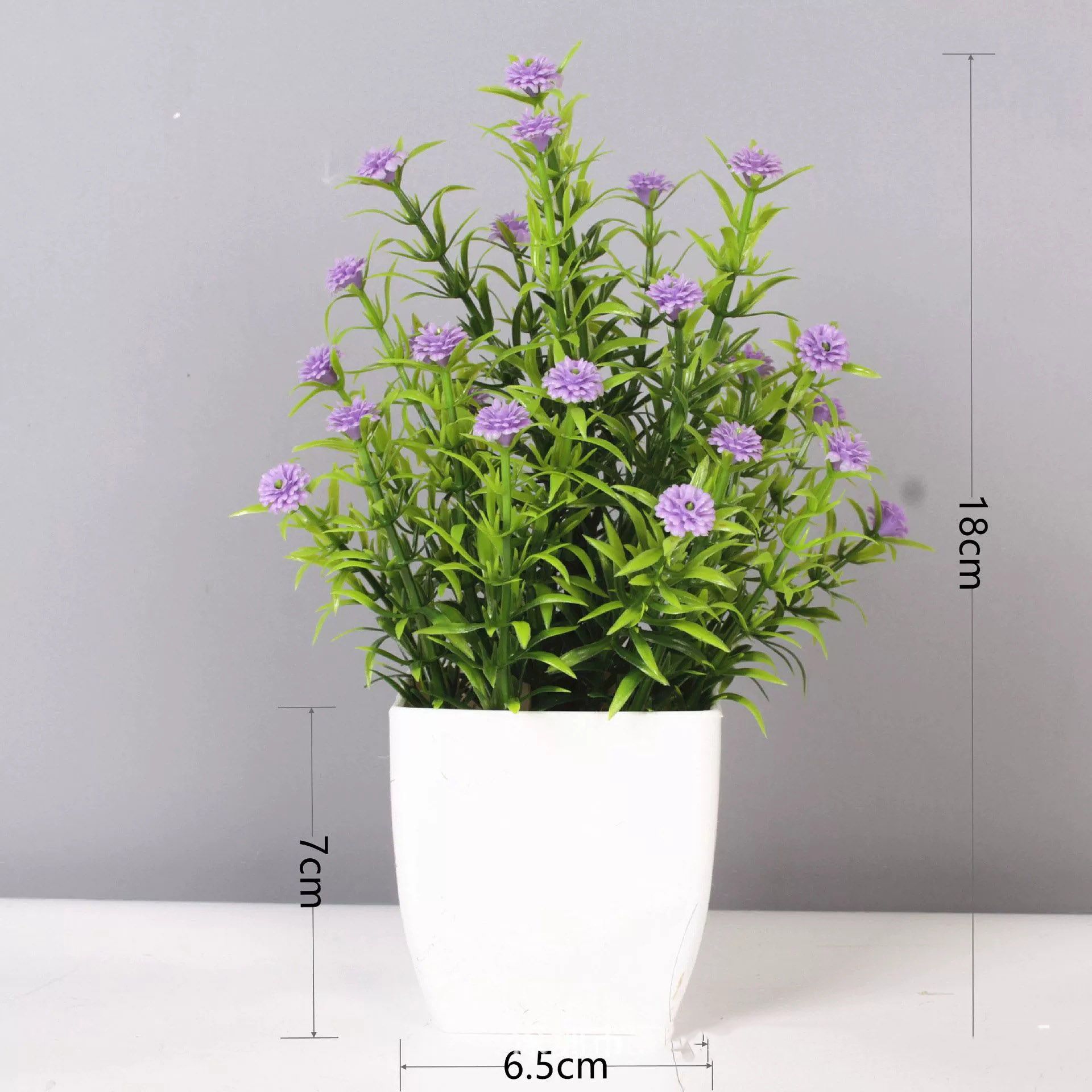 2pcs Artificial Flowers With Plastic Pots Office Decor