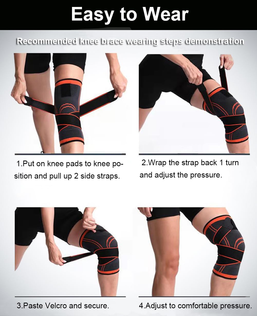 1 pack Copper Knee Brace for Women and Men -Knee Compression Sleeve with Straps,Knee Braces for Knee Pain，
Knee Support for Sports Workout Weightlifting Basketball, Knee Sleeve for Joint Pain