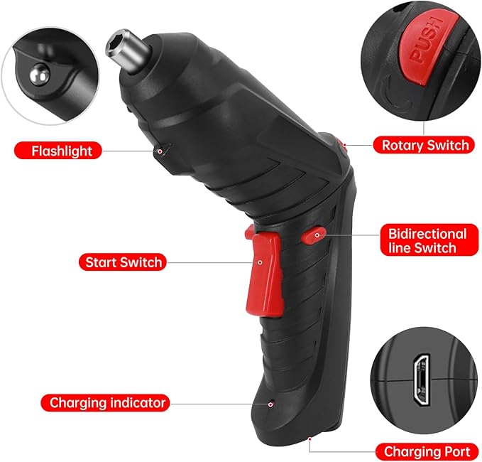 Electric Power Screwdrivers Cordless Screw Guns Drill Driver Rechargeable