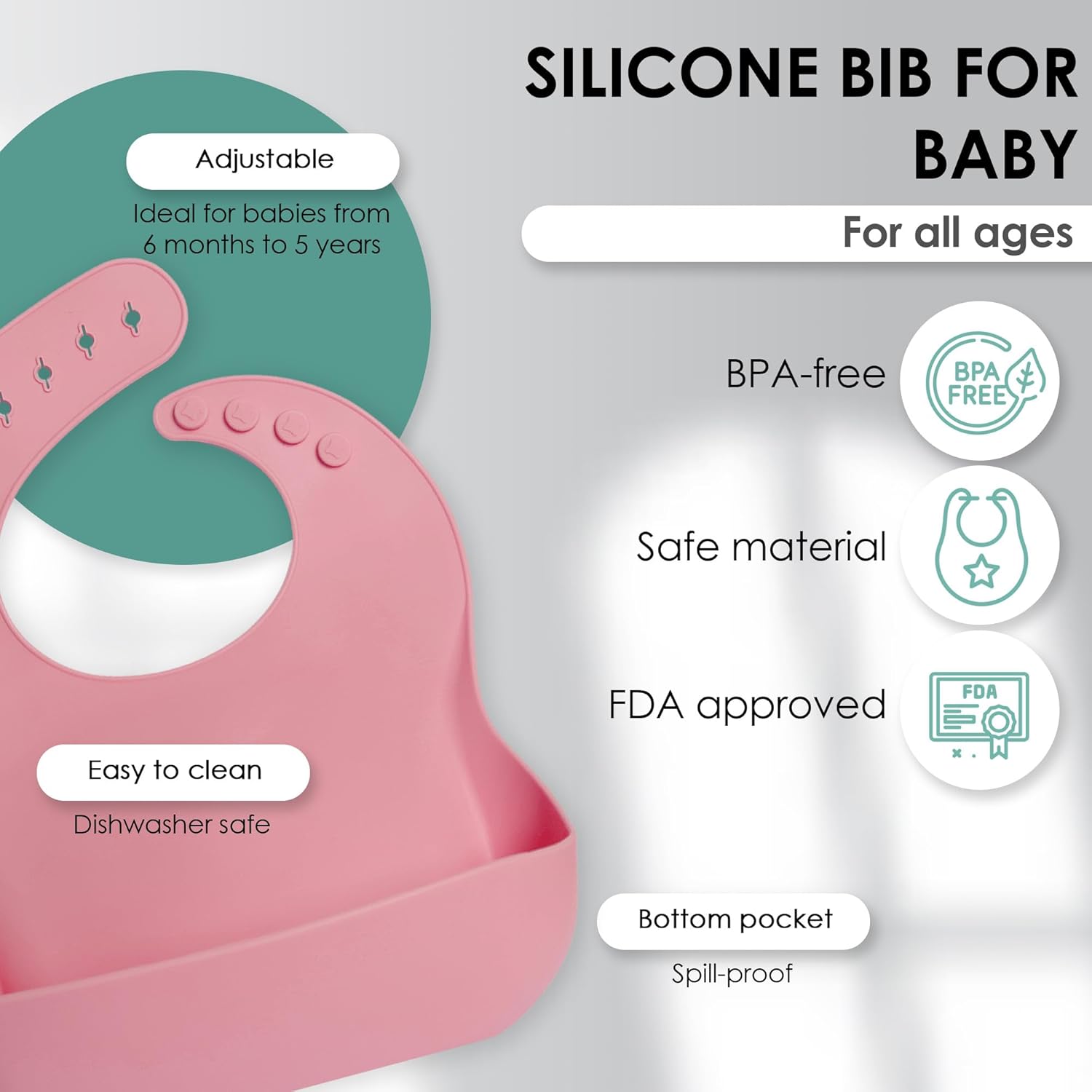 8pcs Silicone Baby Feeding Set, Baby Led Weaning Supplies with Suction Bowl Divided Plate, Toddler Self Feeding Dish Set with Spoons Forks Sippy Cup Adjustable Bib, Baby Eating Utensils Baby Bowl Plat