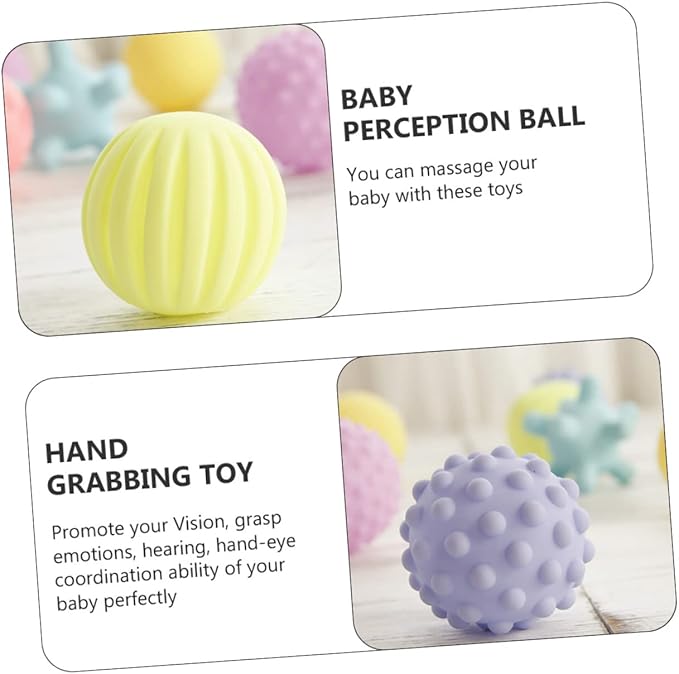 Montessori Toys for Babies 3 Months+, Baby Balls 3 to 12 Month for Babies & Toddlers 3M+, Textured Multi Ball Set Colorful & Soft Squeezy Sensory Toys. Stress Relief Balls for Infant  baby toys Gift