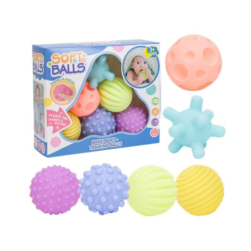 Montessori Toys for Babies 3 Months+, Baby Balls 3 to 12 Month for Babies & Toddlers 3M+, Textured Multi Ball Set Colorful & Soft Squeezy Sensory Toys. Stress Relief Balls for Infant  baby toys Gift