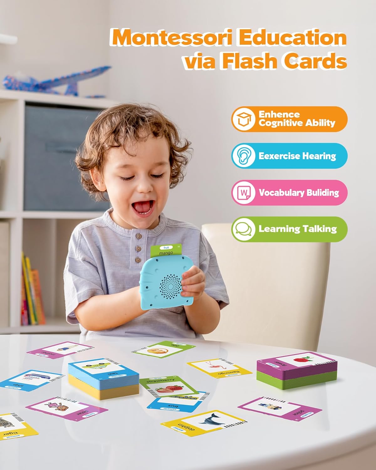 Toddler Learning Toys for 2 3 4 5 Year Old Boys and Girls, Autism Sensory Toys for Autistic Children, Speech Therapy Toys, 112 Cards - 224 Sight Words Talking Flash Cards