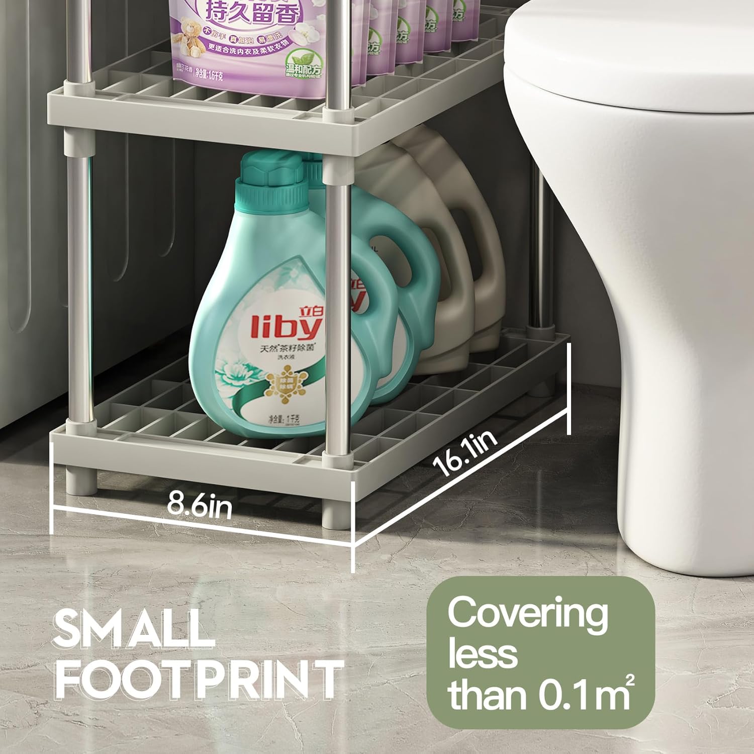 4 Tier White Plastic and Metal Freestanding Shelf Bathroom Organizer  Racks, Shelves, Shelving Unit Storage Rack Organizer for Home, Garage, Basement, Shed and Laundry Room