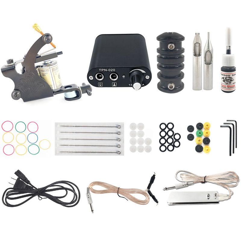 Professional tattoo machine set,  Coil Tattoo Machine，Complete tattoo supplies set，Beauty Body Care for Starter Tattooist Artists Tattoo Supplies