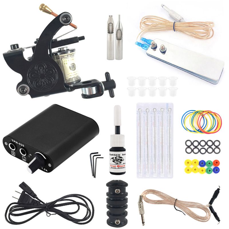 Professional tattoo machine set,  Coil Tattoo Machine，Complete tattoo supplies set，Beauty Body Care for Starter Tattooist Artists Tattoo Supplies