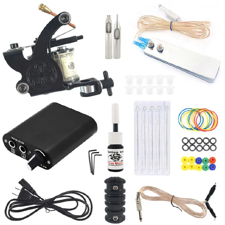 Professional tattoo machine set,  Coil Tattoo Machine，Complete tattoo supplies set，Beauty Body Care for Starter Tattooist Artists Tattoo Supplies