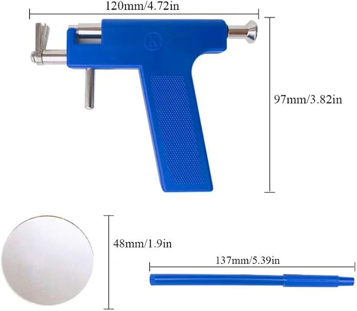 Ear Piercing Gun Tool Professional Ear Body Pierce Piercing Gun Reusable Tools Beauty Kit Set Painless Hole Piercing Machine with 98Pcs Stainless Steel Ears Studs for Ear Nose Navel…