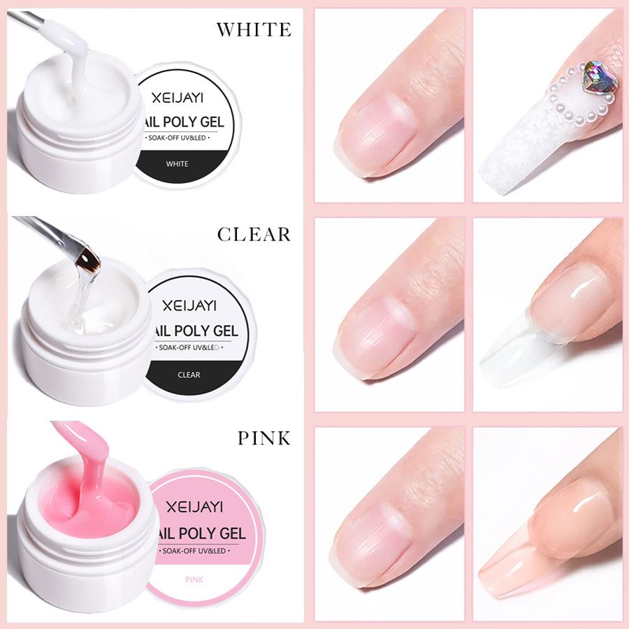 6pcs Extension Gel Manicure Kit  Gel Nail Art Kits for Starter Gellen Builder Gel for Nails UV/LED Hard Gel for Nail Extensions, & Overlays