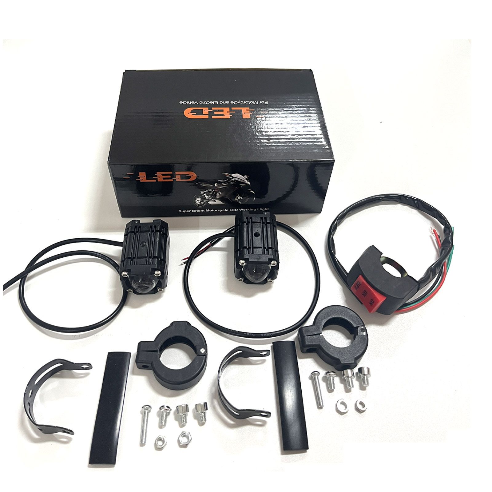 2pcs LED Motorcycle spotlights external spotlights Universal Motorcycles Headlight Fog Light Led