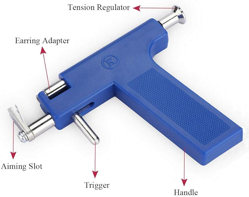 Ear Piercing Gun Tool Professional Ear Body Pierce Piercing Gun Reusable Tools Beauty Kit Set Painless Hole Piercing Machine with 98Pcs Stainless Steel Ears Studs for Ear Nose Navel…