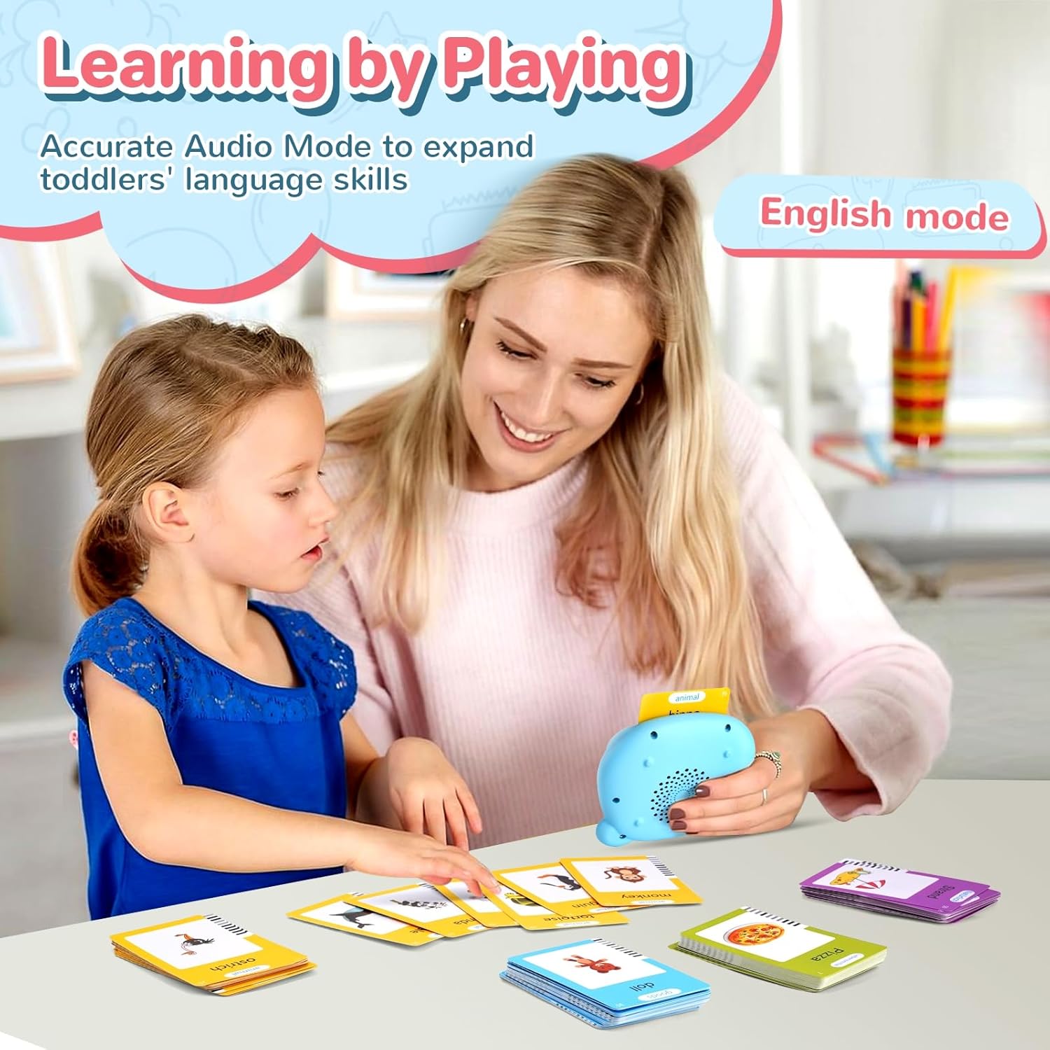 510 Words Alphabet Talking Flash English Cards for 3-8 Years Toddlers, Educational Learning Interactive Toy for Boys Girls Kids Birthday Gifts, Preschool Montessori Speech Therapy Autism Toys