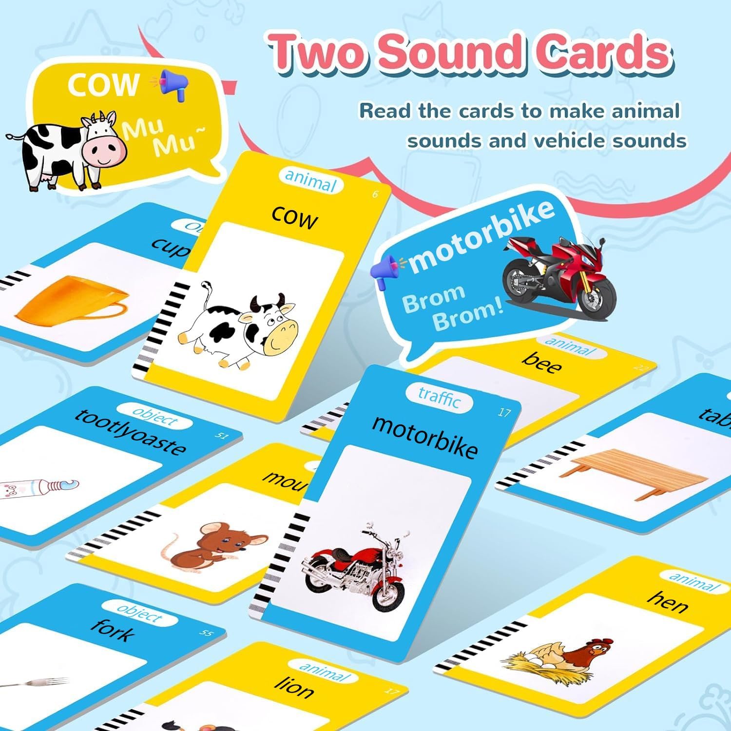 510 Words Alphabet Talking Flash English Cards for 3-8 Years Toddlers, Educational Learning Interactive Toy for Boys Girls Kids Birthday Gifts, Preschool Montessori Speech Therapy Autism Toys