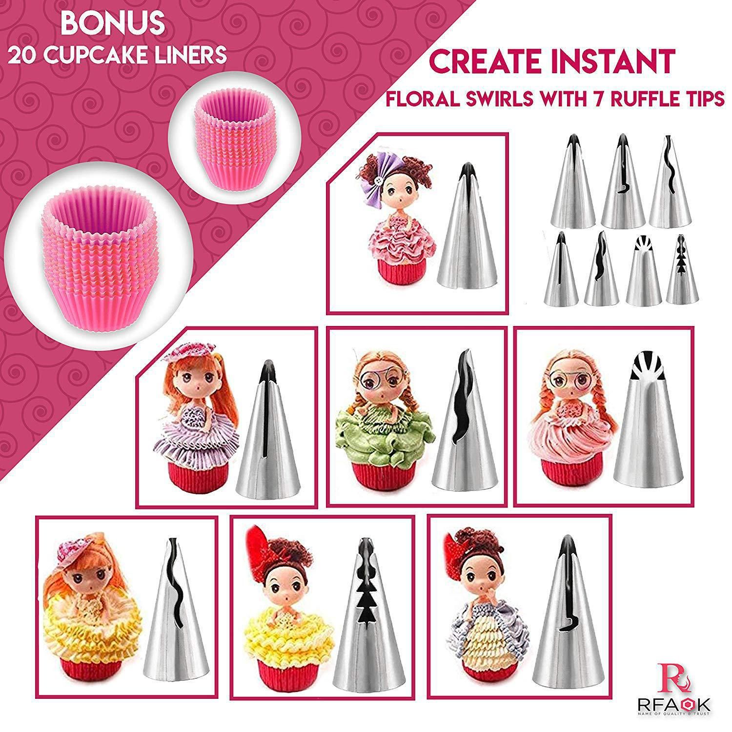 200PCS Baking Tools Cake Decorating Kit,Cake Decor Cake Kit，Piping Bags and Tips Set,Cake Decorating Supplies,Frosting Piping Kit,Cake Baking Supplies for Beginners