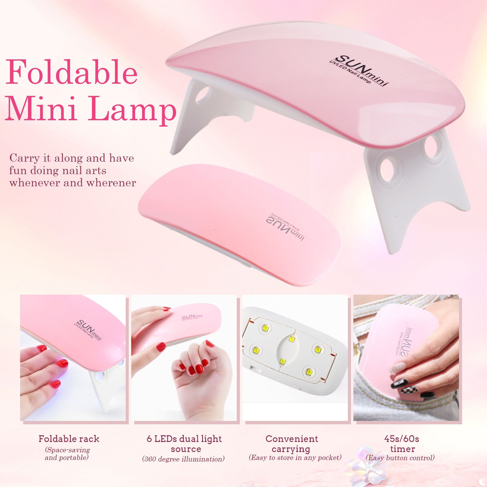 Nail Gel Lamp Manicure kits Crystal Powder Set LED Nail Dryer Nail Manicure Tool UV Portable UV Led Nail Dryer Lamp Nail Art Kits