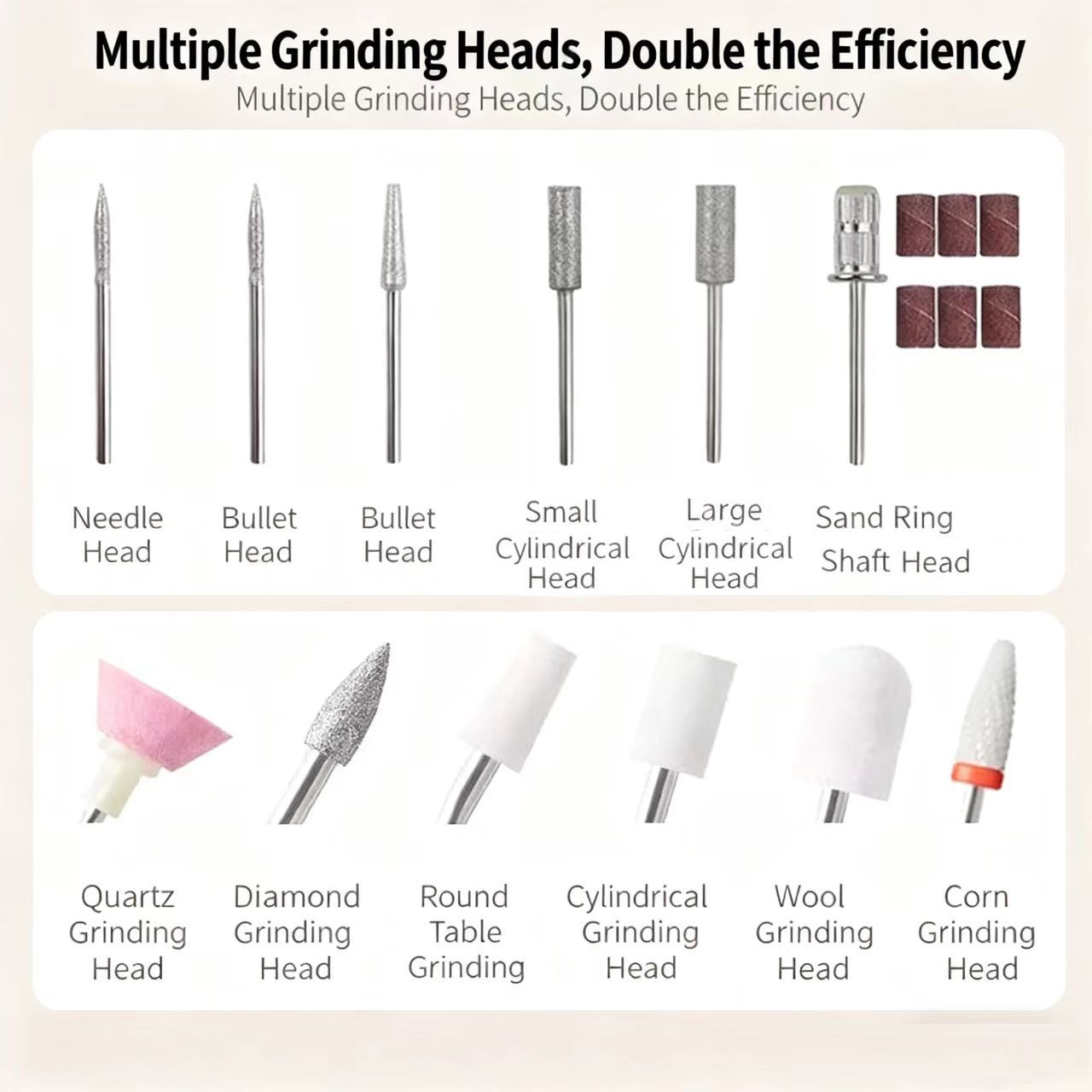 Rechargeable Professional Nail Drill Set 40000RPM Nail File Polishing Manicure Grinding Machine Nail Art Tool Portable for Acrylic Gel Nail Polishing Removing Manicure Pedicure at Salon Home Use