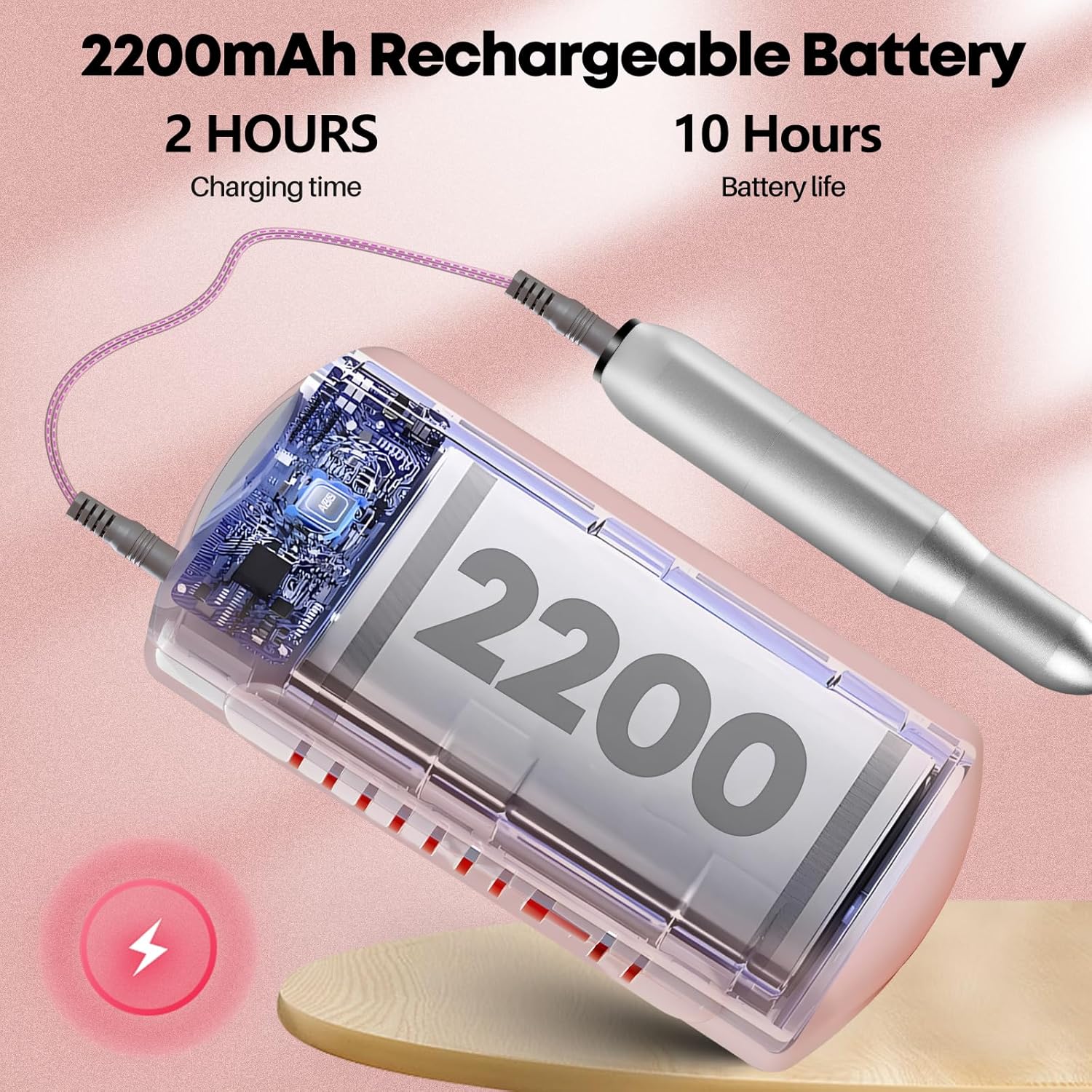 Rechargeable Professional Nail Drill Set 40000RPM Nail File Polishing Manicure Grinding Machine Nail Art Tool Portable for Acrylic Gel Nail Polishing Removing Manicure Pedicure at Salon Home Use