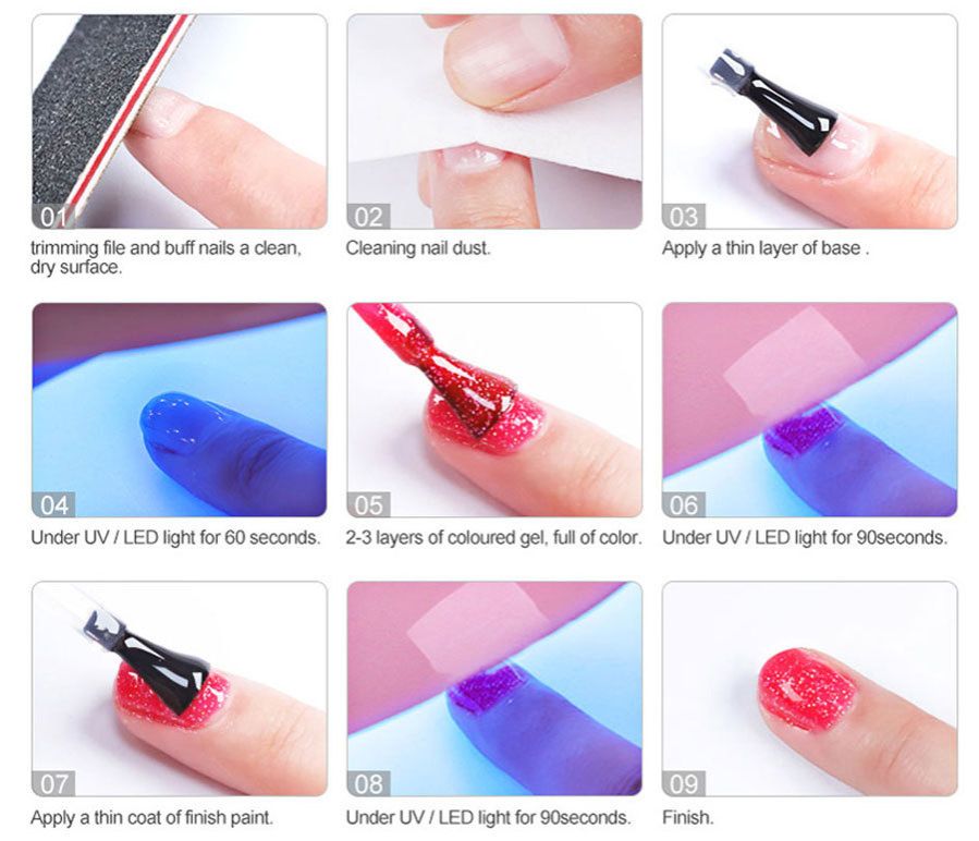 Nail Art Kit Nail Gel Lamp Manicure kits Nail Polish Kit With UV Nails Drying Lamp Polish Set Manicure Tools Set Gel Nail Kits