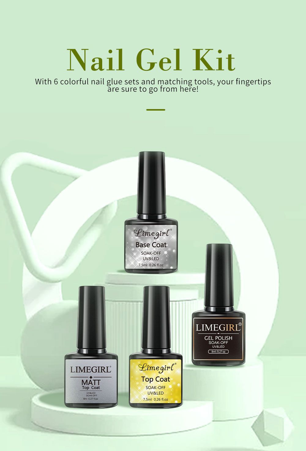 Nail Art Kit Nail Gel Lamp Manicure kits Nail Polish Kit With UV Nails Drying Lamp Polish Set Manicure Tools Set Gel Nail Kits