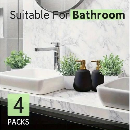 4 Packs Artificial Potted Flowers, Greenery Plants For Home Decor