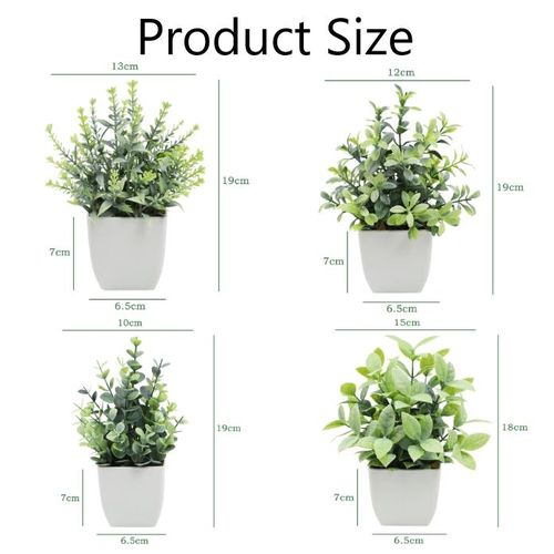 4 Packs Artificial Potted Flowers, Greenery Plants For Home Decor