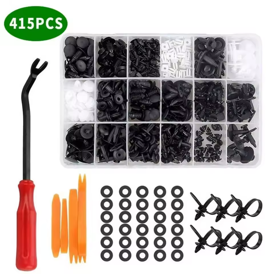 415Pcs Car Fastener Clips Set Fender Rivet Clips Auto Body Push Retainer Pin Rivet Bumper Door Trim Panel Retainer Repair