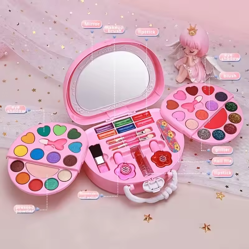 1set Colorful Girls' Pretend Makeup Toy Set Kids Beauty play kit，Perfect for creative pretend play ， they can explore makeup, fashion, and self-care just like grown-ups，Perfect gift
