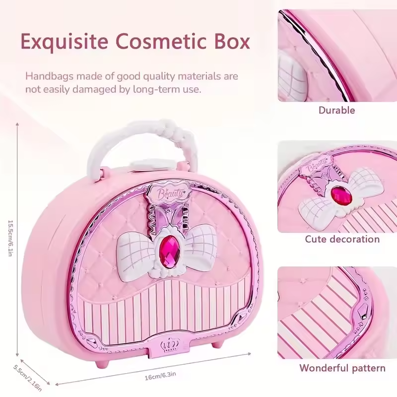 1set Colorful Girls' Pretend Makeup Toy Set Kids Beauty play kit，Perfect for creative pretend play ， they can explore makeup, fashion, and self-care just like grown-ups，Perfect gift