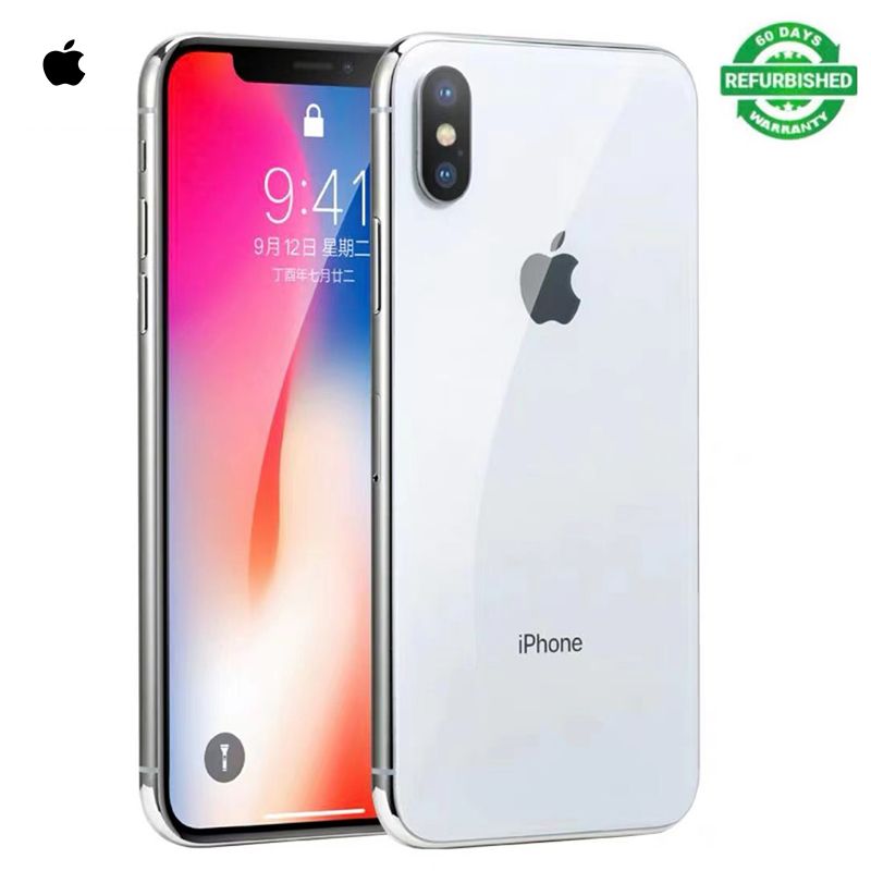 Refurbished Apple iPhone X Phone 64GB/256GB 5.8Inch Without Face ID Fuction 3GB Ram Dual Camera 4G LT 2716 mAh Battery Unlocked Smartphone iPhone x Hexa Core iOS A11 Dual 12MP+7MP camera