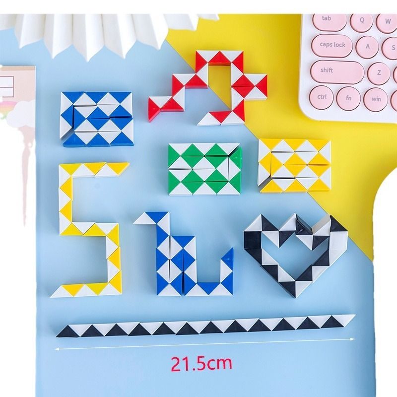 4pcs Random Small Versatile Magic Ruler Cube Toy 24 Stage Magic Ruler Children's Puzzle Magic Cube Intelligence Toy Kindergarten Gift