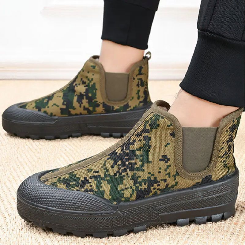 SXCHEN Men's Shoes Boots Bootie Chelsea High-Top Boots Double-Soled Rubber-Soled Training Shoes Construction Site Shoes Non-Slip Wear-Resistant Comfortable Breathable One-Step Man Shoe Camouflage